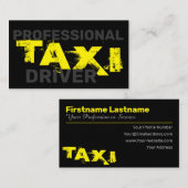 Carte de visite chauffeur de taxi professionnel (Devant / Derrière)