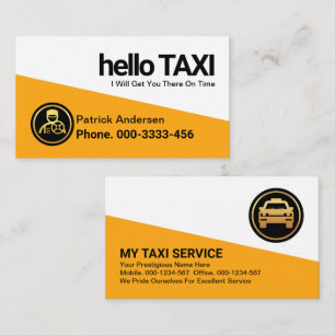 Carte De Visite Chauffeur de taxi professionnel triangle jaune