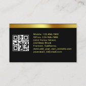 Carte De Visite Chauffeur de taxi urbain Bande jaune QR CODE (Dos)