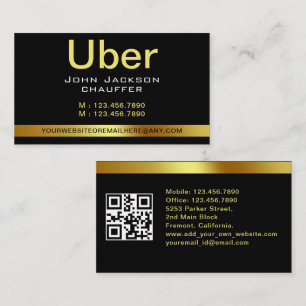 Carte De Visite Chauffeur de taxi urbain Bande jaune QR CODE