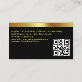 Carte De Visite Chauffeur de taxi urbain Bande jaune QR CODE (Dos)