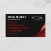 Carte De Visite Chauffeur de voiture Burgundy noir Location de rép (Dos)