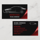 Carte De Visite Chauffeur de voiture Burgundy noir Location de rép (Devant / Derrière)