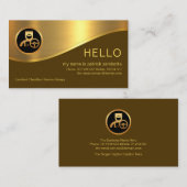 Carte De Visite Chauffeur d'onde or de couche Brown (Devant / Derrière)