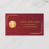 Carte de visite Chauffeur Driver Royal Gold Border (Devant)