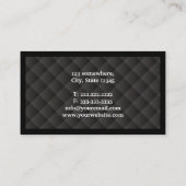 Carte De Visite Chauffeur Elegant Diamant foncé Quilt (Dos)