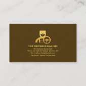 Carte De Visite Chauffeur Grunge Gold Arrow Brown (Dos)