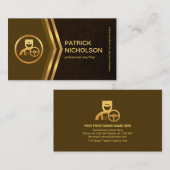 Carte De Visite Chauffeur Grunge Gold Arrow Brown (Devant / Derrière)