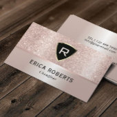 Carte De Visite Chauffeur Luxe Monogram Blush Rose Parties scintil