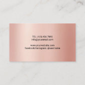 Carte De Visite Chauffeur Luxe Or Monogramme Logo Rose Or (Dos)