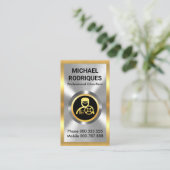 Carte De Visite Chauffeur métallique élégant (Debout devant)