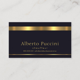 Carte De Visite Chauffeur minimaliste Rétro Faux Gold