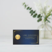Carte De Visite Chauffeur Moderne Code QR Bordure Or Royale (Debout devant)