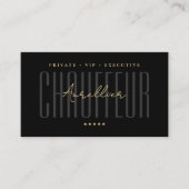 Carte De Visite Chauffeur privé minimal exécutif VIP noir (Devant)
