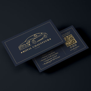Carte De Visite Chauffeur privé Transport Chauffeur Bleu foncé VIP