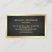 Carte De Visite Chauffeur professionnel Black Mesh Gold Car (Dos)