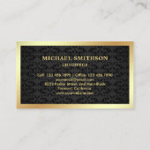 Carte De Visite Chauffeur professionnel de voiture Damas noir (Dos)