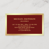 Carte De Visite Chauffeur professionnel voiture rouge foncé (Dos)