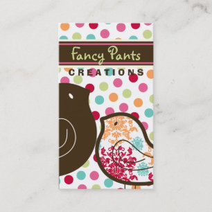 Carte De Visite Chaussettes jolies et colorées en damas Pois Whim