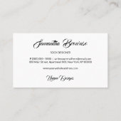 Carte De Visite Chaussettes Merch Écommerce (Dos)