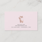 Carte De Visite Chaussons de Ballet Rose Ballerina Rose Danse d'or (Dos)