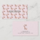 Carte De Visite Chaussons de ballet rose métallisé danse (Devant / Derrière)