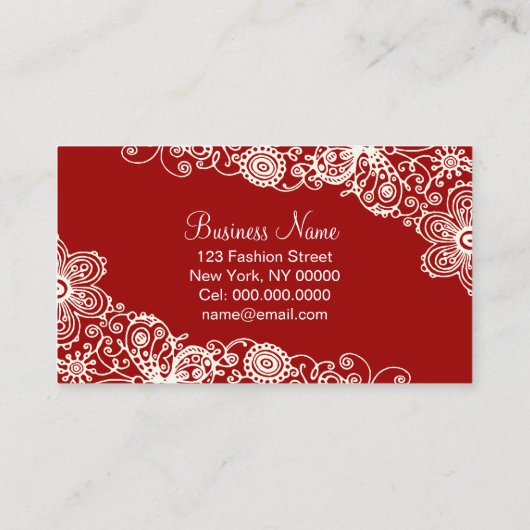 Carte De Visite Chaussure chic - CHANGEZ la COULEUR (Dos)