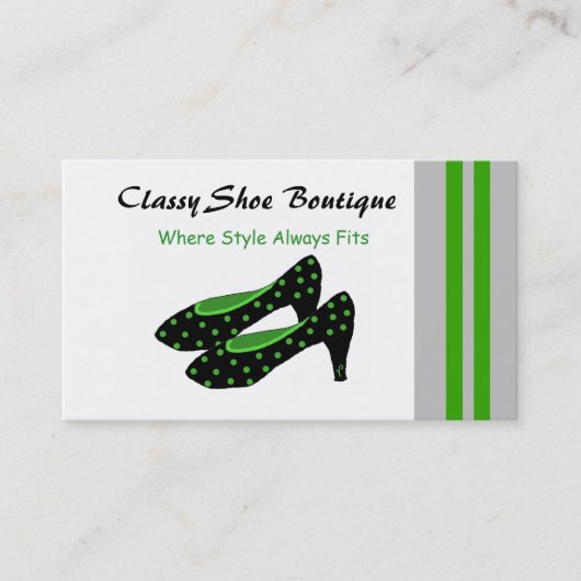 Carte De Visite Chaussure classique - Noir et Vert (Devant)