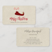 Carte De Visite Chaussure elfe rouge avec Sucres de canne (Devant / Derrière)