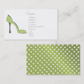 Carte De Visite Chaussure Garden Party (Devant / Derrière)