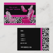 Carte de visite chaussure noir rose vif (Devant / Derrière)