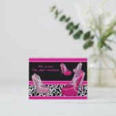 Carte de visite chaussure noir rose vif (Debout devant)