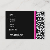 Carte de visite chaussure noir rose vif (Dos)