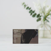 Carte De Visite Chaussure noire d'affaires pour des hommes (Debout devant)