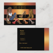 Carte de visite chaussure or noir (Devant / Derrière)