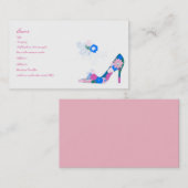Carte De Visite Chaussure rose et bleue de fleur (Devant / Derrière)