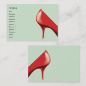 Carte De Visite Chaussure rouge - potelée (Devant / Derrière)