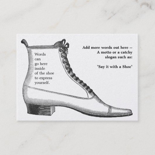 Carte De Visite Chaussures antiques (Devant)