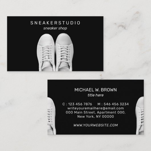 Carte De Visite Chaussures baskets Sport (Devant / Derrière)