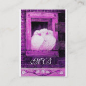 Carte De Visite CHAUSSURES BLANCHES À LA FENÊTRE, monogramme viole (Dos)