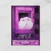 Carte De Visite CHAUSSURES BLANCHES À LA FENÊTRE, monogramme viole (Dos)