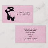 Carte De Visite Chaussures de Ballet Noir En Pointe (Devant / Derrière)
