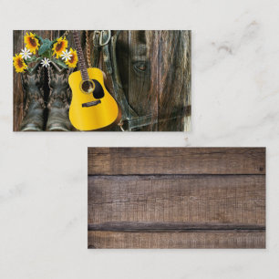 Carte De Visite Chaussures de cowboy du cheval occidental Guitare 