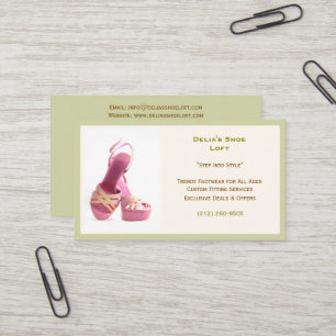 Carte De Visite Chaussures de mode vert pour femmes rose talons ha