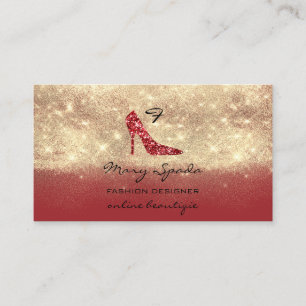 Carte De Visite Chaussures de monogramme Parties scintillant RedGo