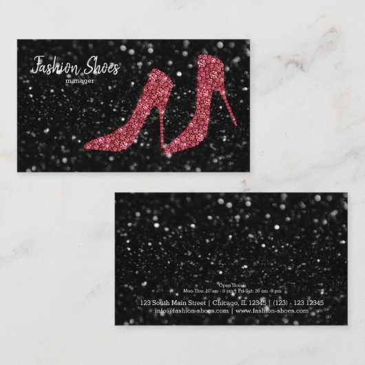 Carte De Visite Chaussures Glam talons hauts (Devant / Derrière)