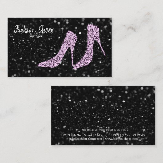 Carte De Visite Chaussures Glam talons hauts (Devant / Derrière)