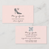 Carte De Visite Chaussures Monogramme Parties scintillant noire ta (Devant / Derrière)