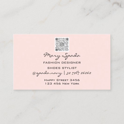 Carte De Visite Chaussures Monogramme Parties scintillant noire ta (Dos)