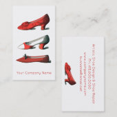 Carte De Visite Chaussures rouges Conception ou réparation de chau (Devant / Derrière)